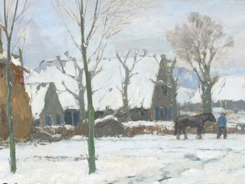 1874-Willem Henri van Schaik - Veduta del villaggio in inverno